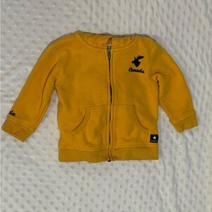 Yellow Kids Zip Hoodie with Moose Canada Logo